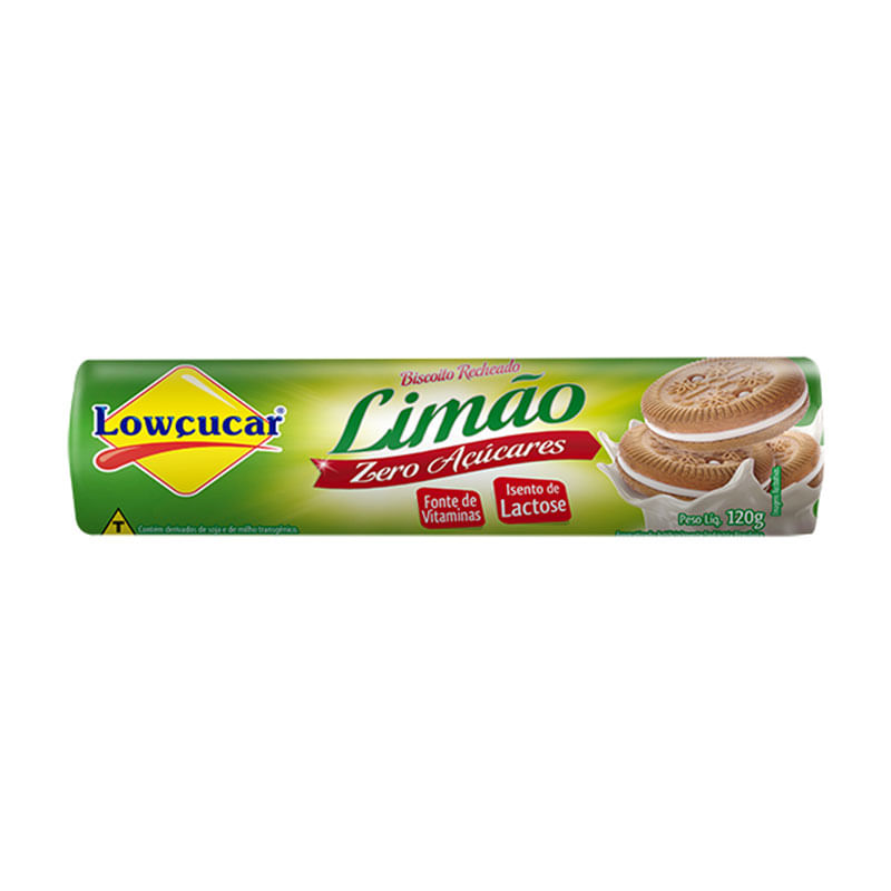Biscoito Recheado Lowçucar Limão 120g