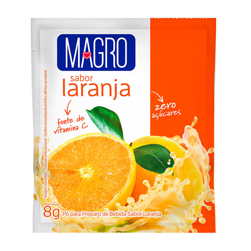 Refresco em Pó Lowçucar Magro Laranja 8g