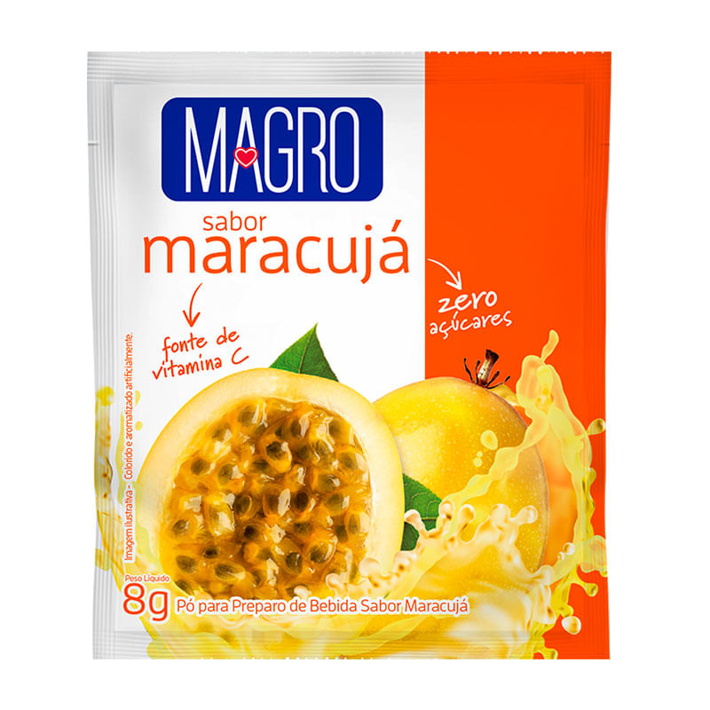 Refresco em Pó Magro Maracujá 8g