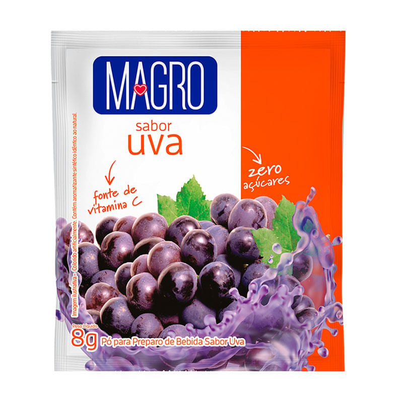 Refresco em Pó Magro Uva 8g