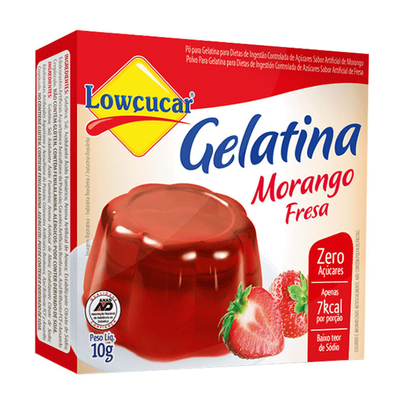 Gelatina Lowçucar Morango 10g