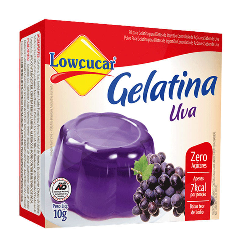 Gelatina lowçucar Plus Stevia Uva 10g