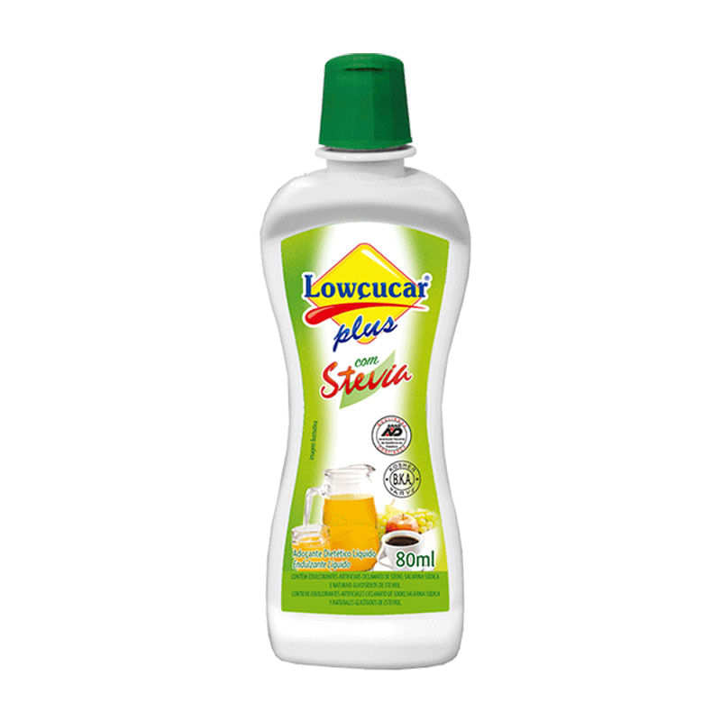 Adoçante Liquido Lowçucar Plus Stevia 80ml