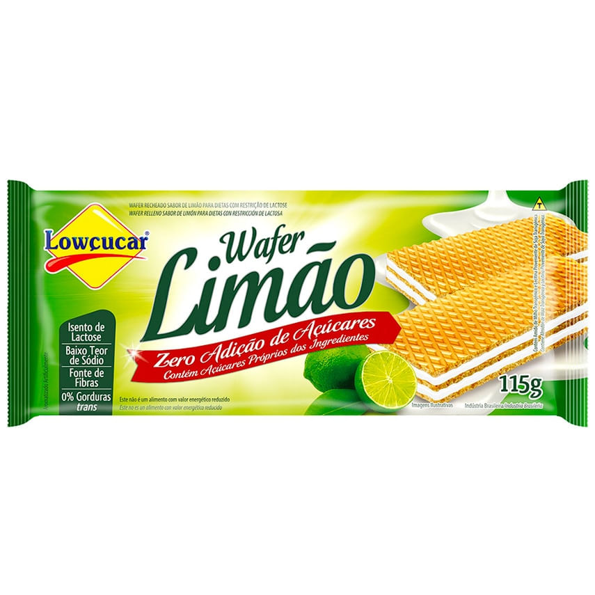 Biscoito Wafer lowçucar Zero Açúcar Limão 115g