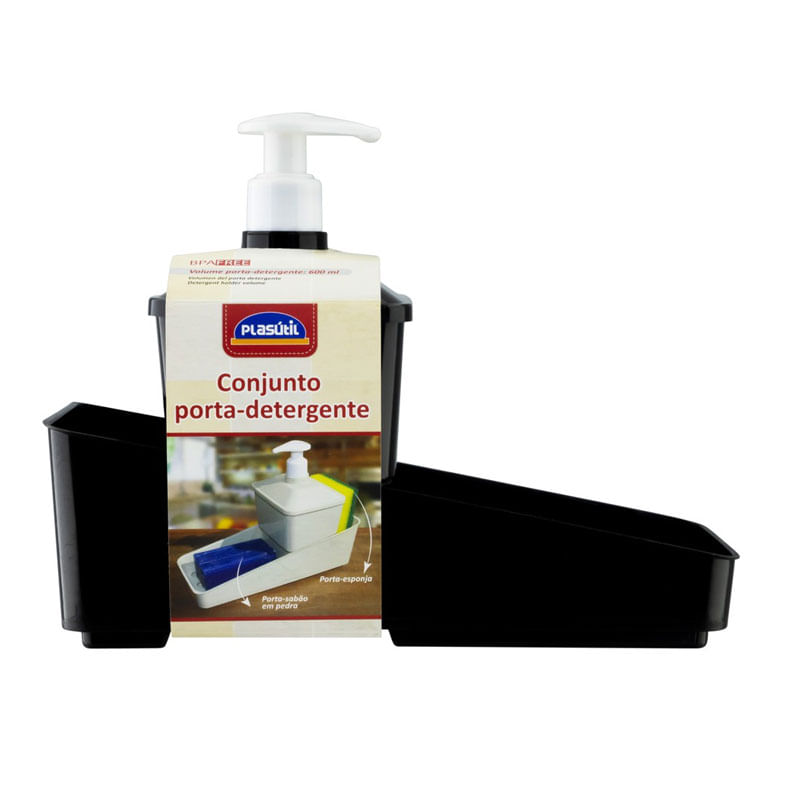 Porta Detergente Plasútil Preta