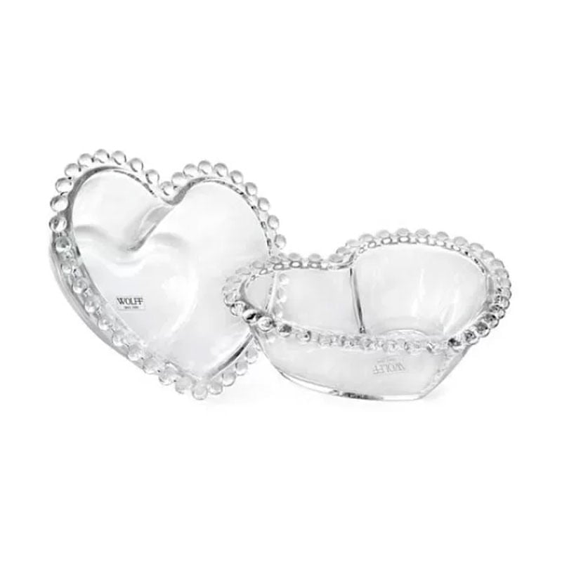 Conjunto 2 Bowls Cristal Coração Pearl 15X13X5cm