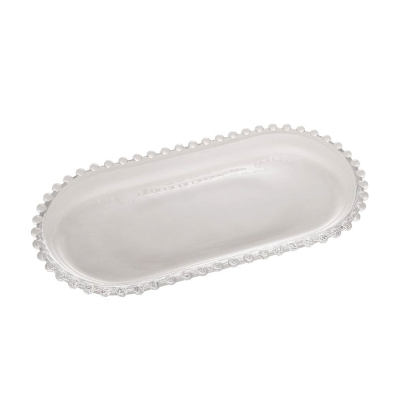 Travessa Cristal Oval Pearl 30X15X2cm