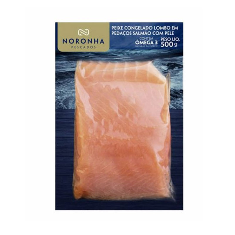 Salmão Noronha Lombo Pedaços com Pele 500g