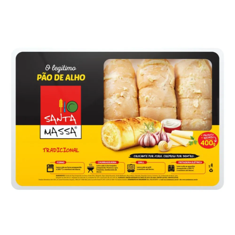 Pão de Alho Santa Massa Tradicional 400g