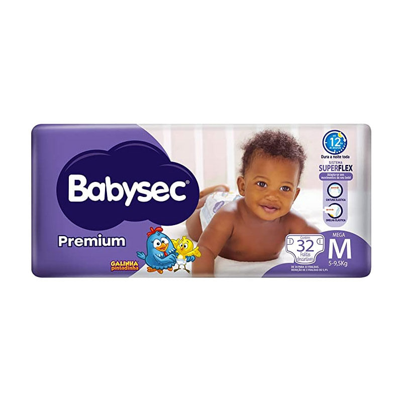 Fralda Babysec Premium Mega M 32un