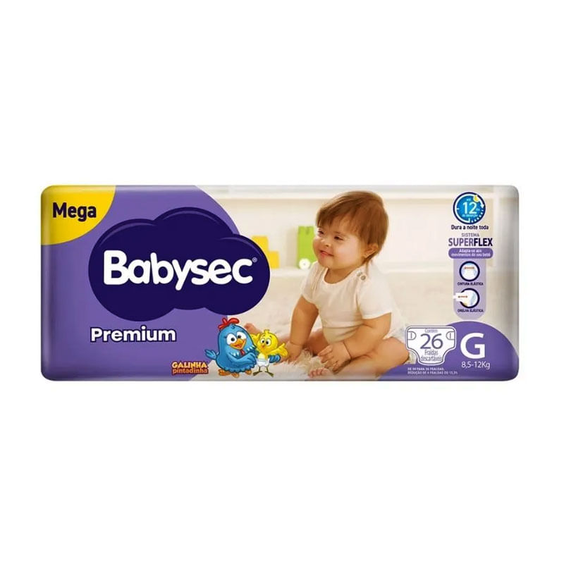Fralda BabySec Premium Mega G 26un