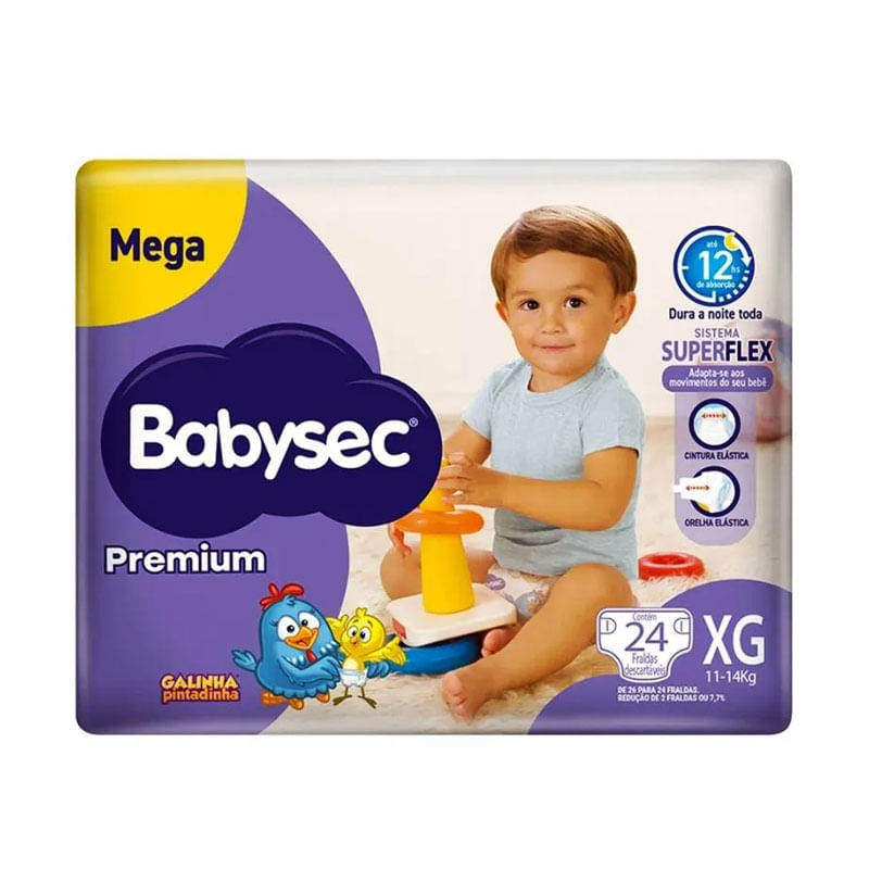 Fralda BabySec Premium Mega XG 24un