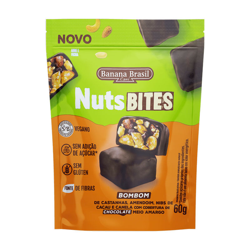 NUTS BITES BBRASIL CHOC M AMARGO 60G