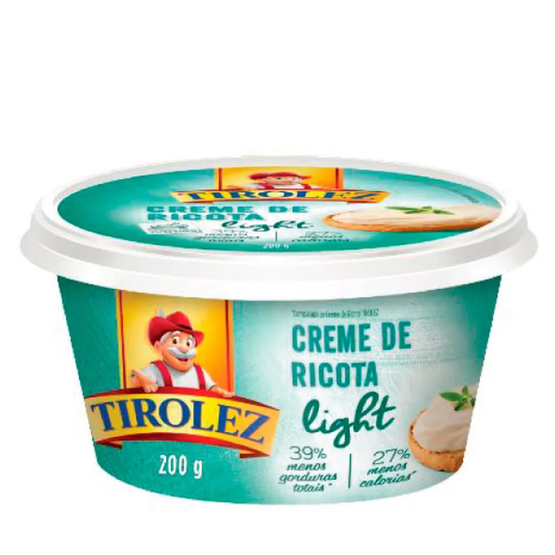 CREME DE RICOTA TIROLEZ LIGHT 200G