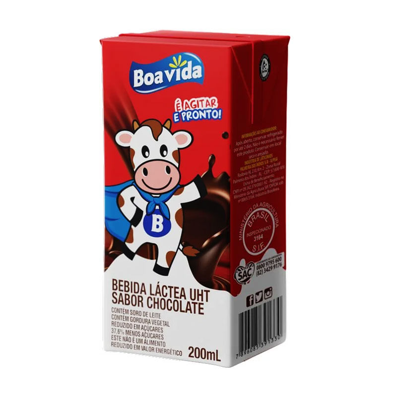 Bebida Láctea Boa Vida Chocolate 200ml