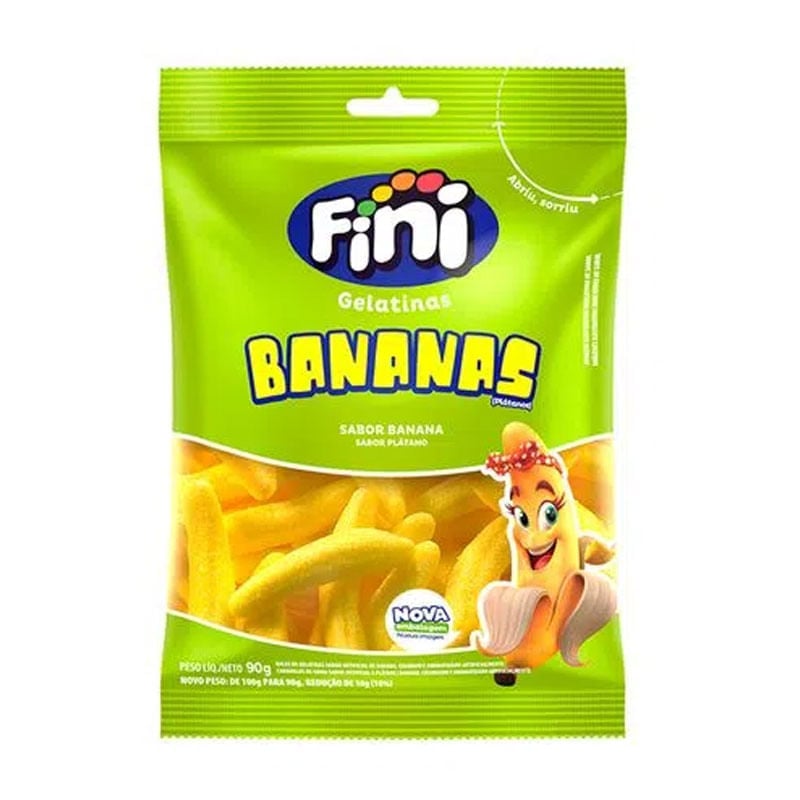 Bala Gelatina Fini 90g Bananas