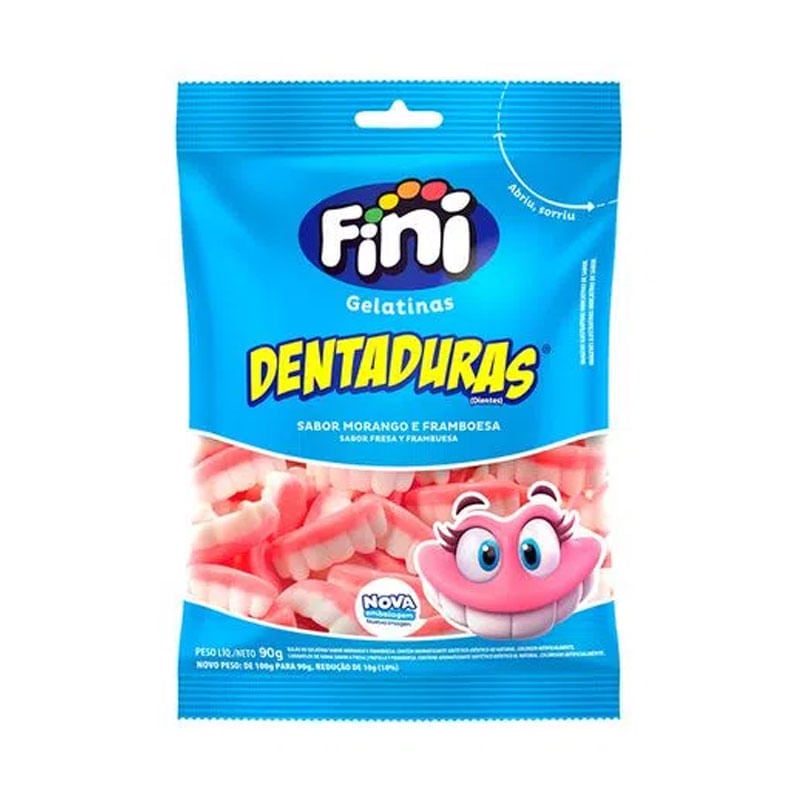 Bala Gelatina Fini 90g Dentaduras