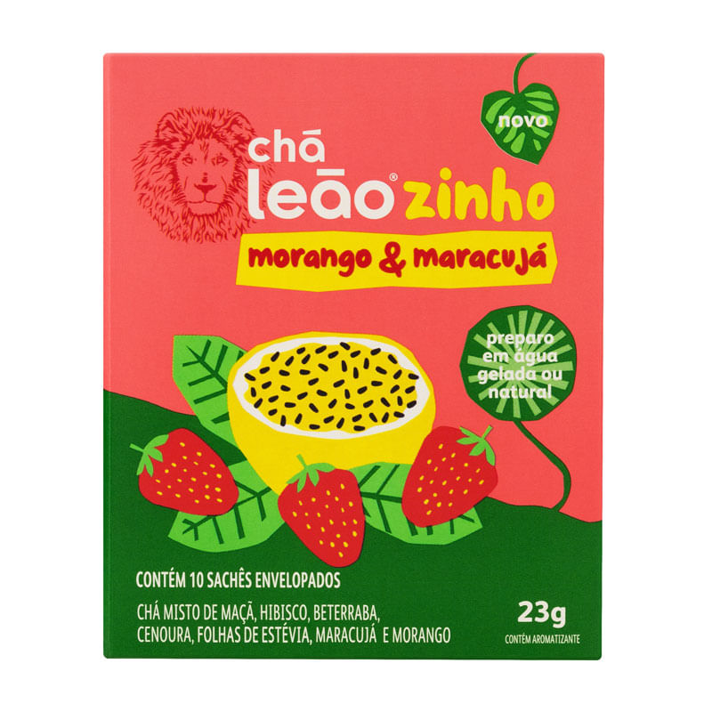 Chá Leãozinho Kids Morango & Maracujá 23g