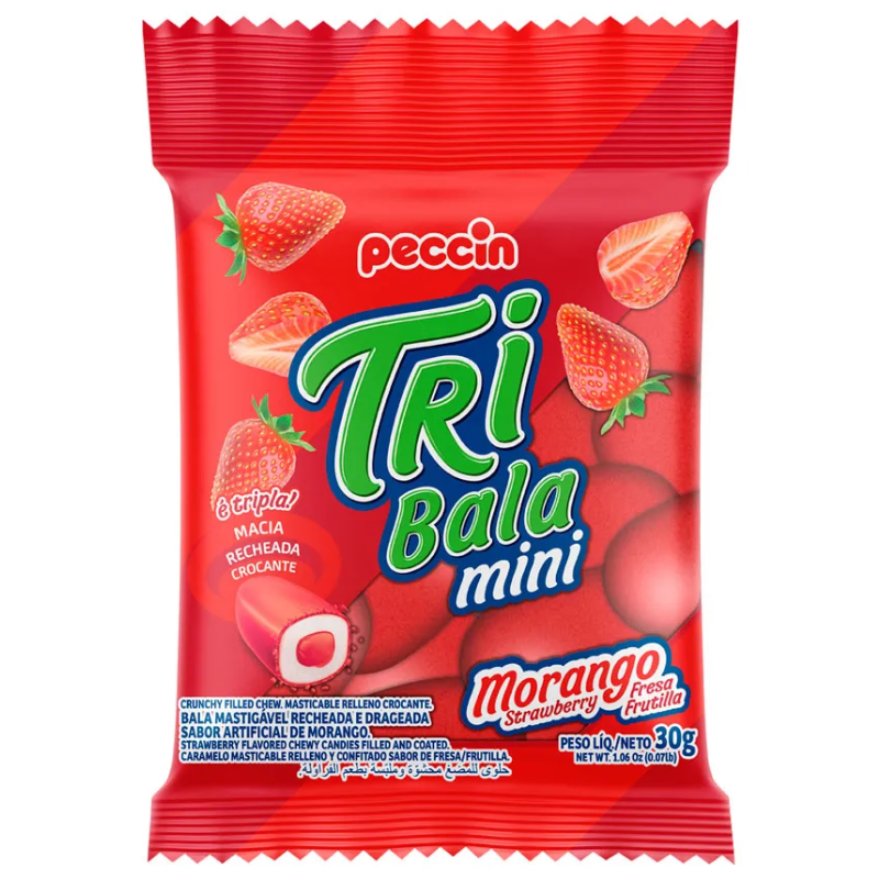 BALA TRIBALA MINI MORANGO 30G