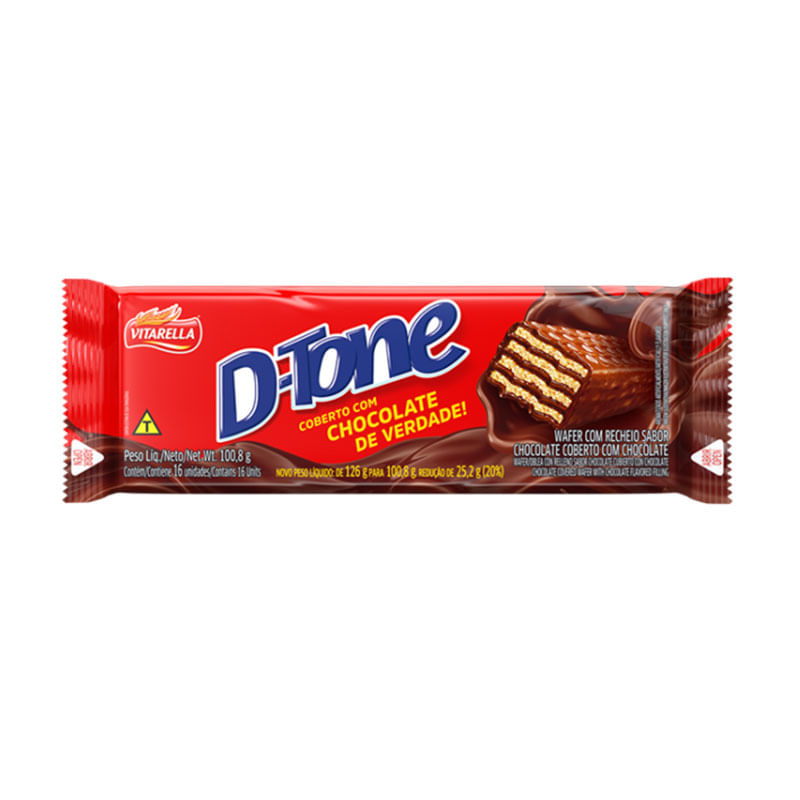Biscoito Wafer D-Tone Chocolate 100,8g
