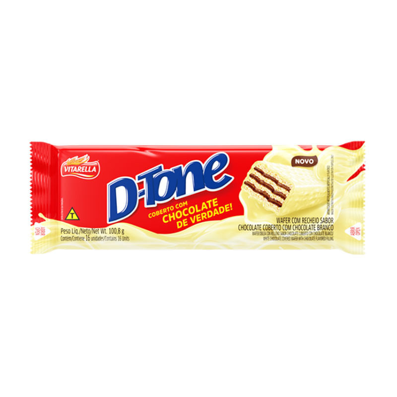 Biscoito Wafer D-Tone Chocolate Branco 100,8g