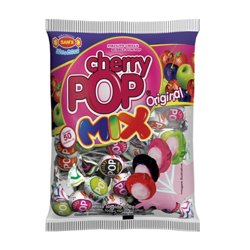 Pirulito Cherry Pop Sams Mix 50un
