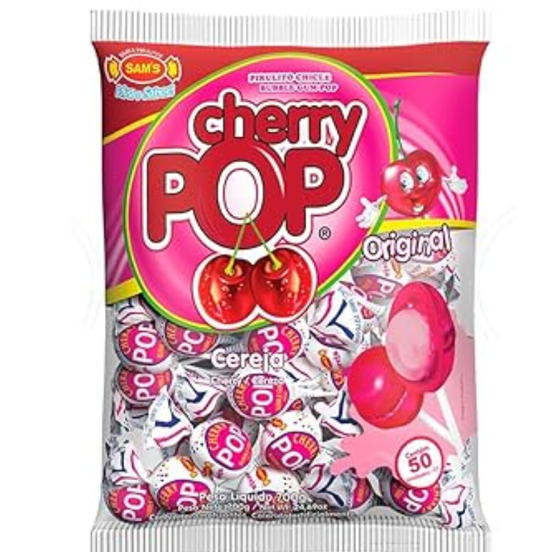Pirulito Cherry Pop Sams Morango 50un