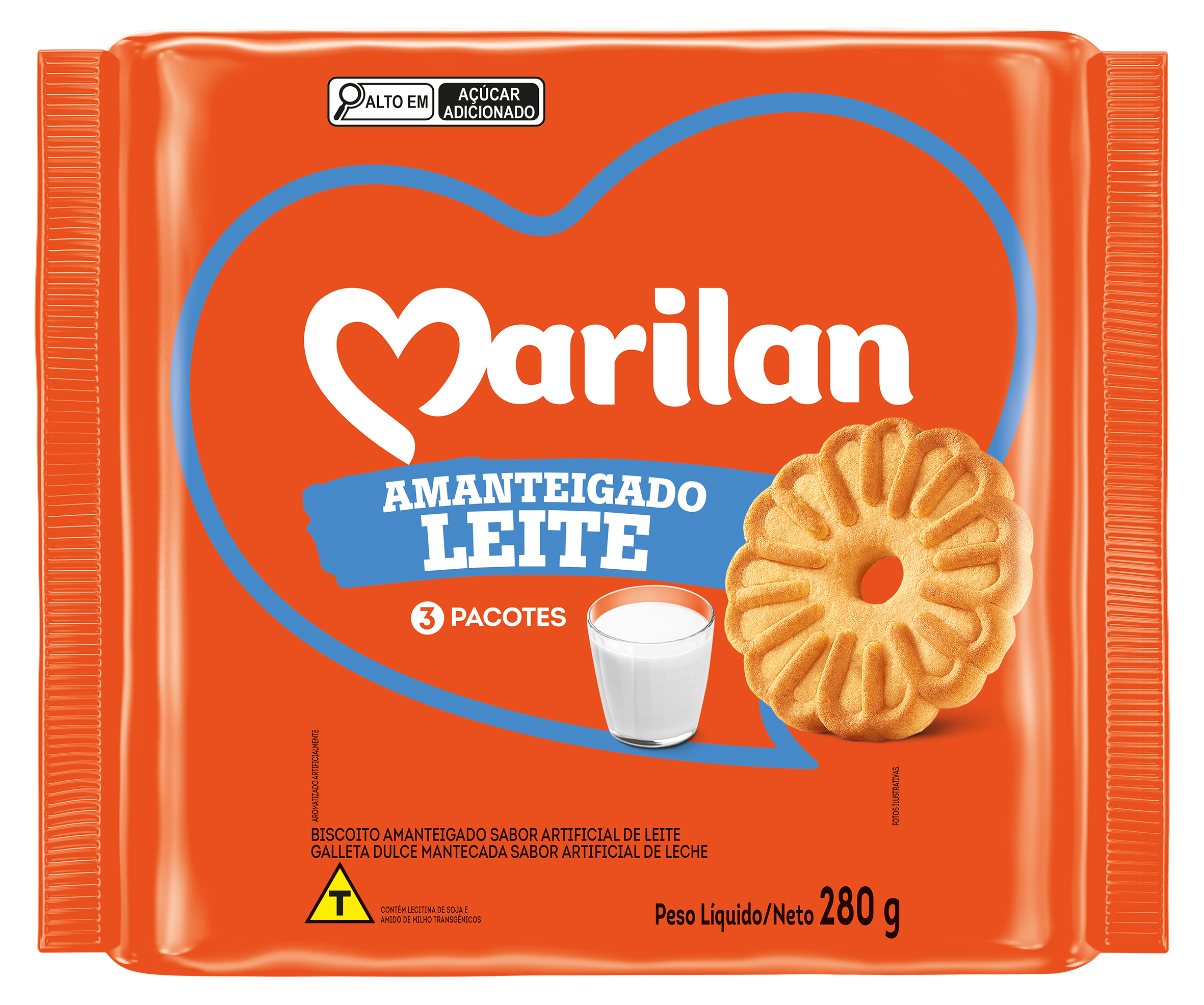 BISCOITO AMANTEIGADO MARILAN 280G LEITE
