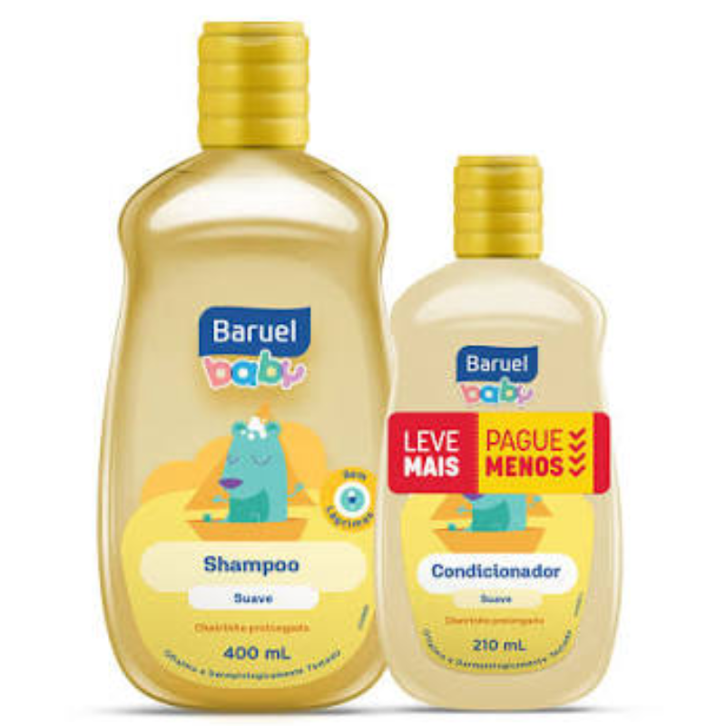 Kit Infantil Baruel Shampoo 400 ml + Condicionador 210 ml