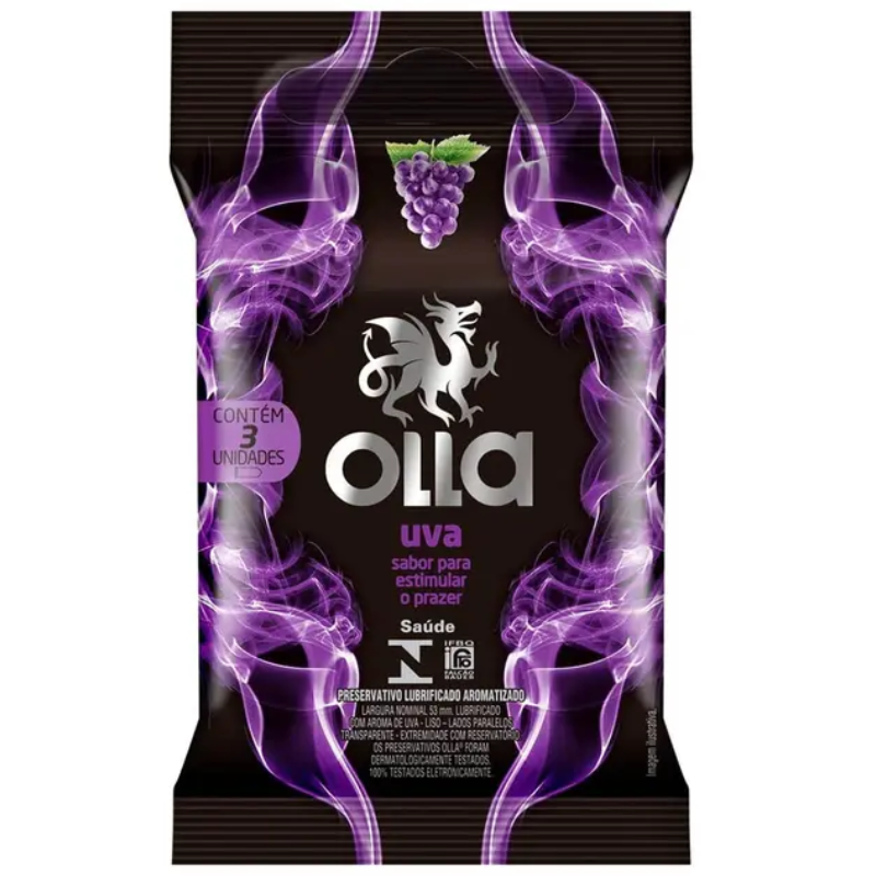 Preservativo Olla Uva C/3 Unidades