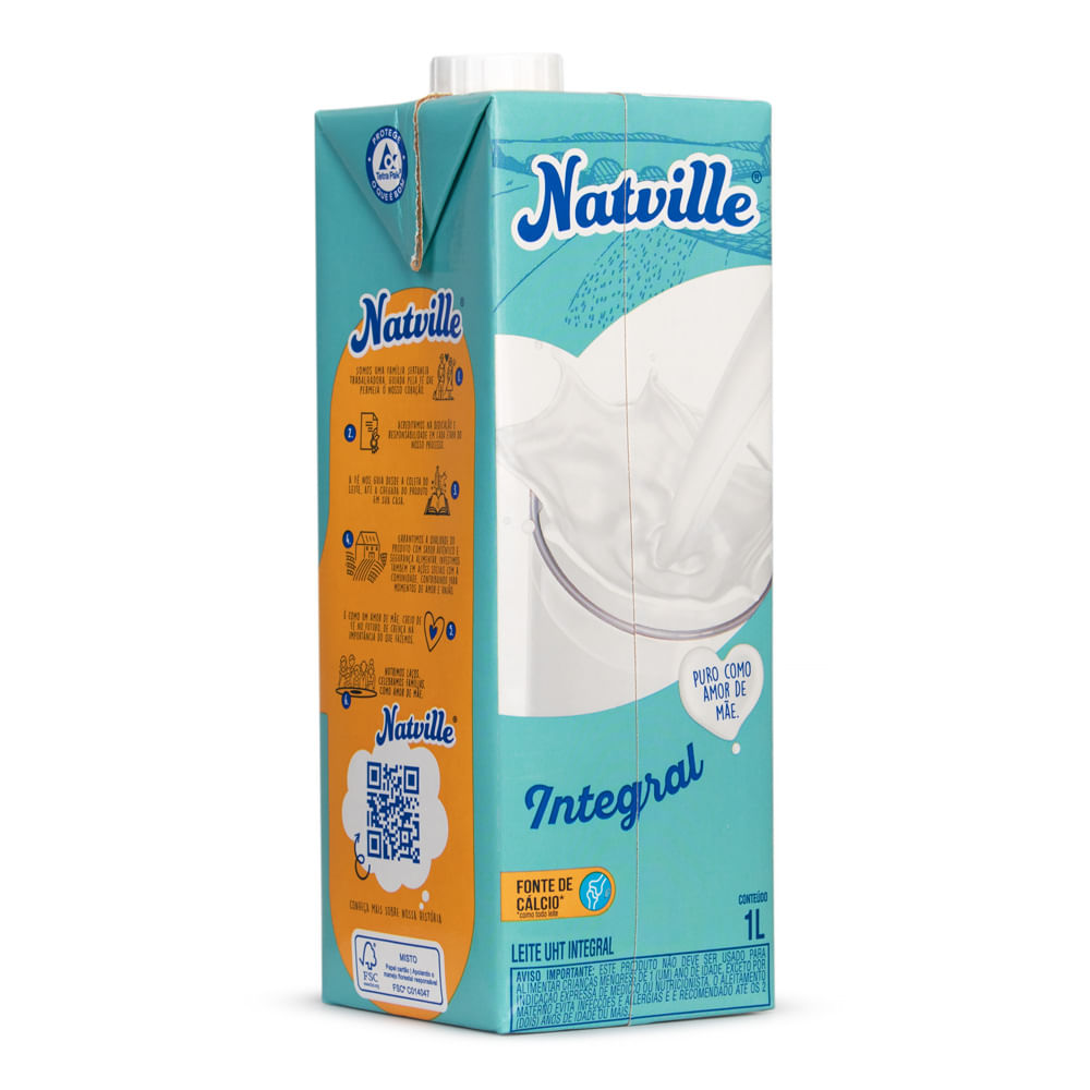 Leite UHT Natville Integral 1L