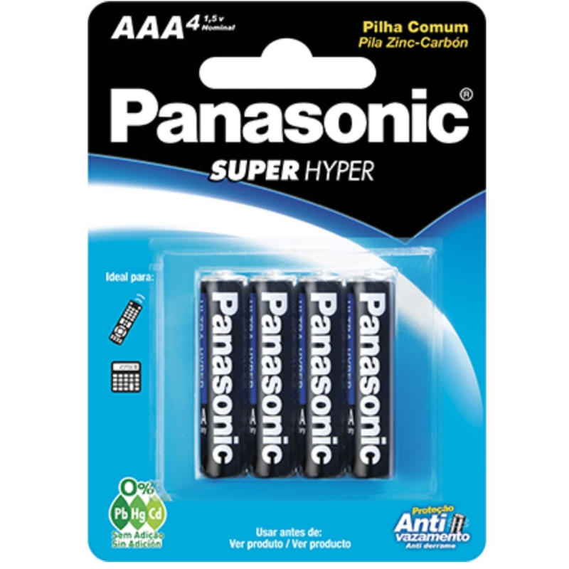 PILHA PANASONIC SUPER HYPER AAA 1X4UN