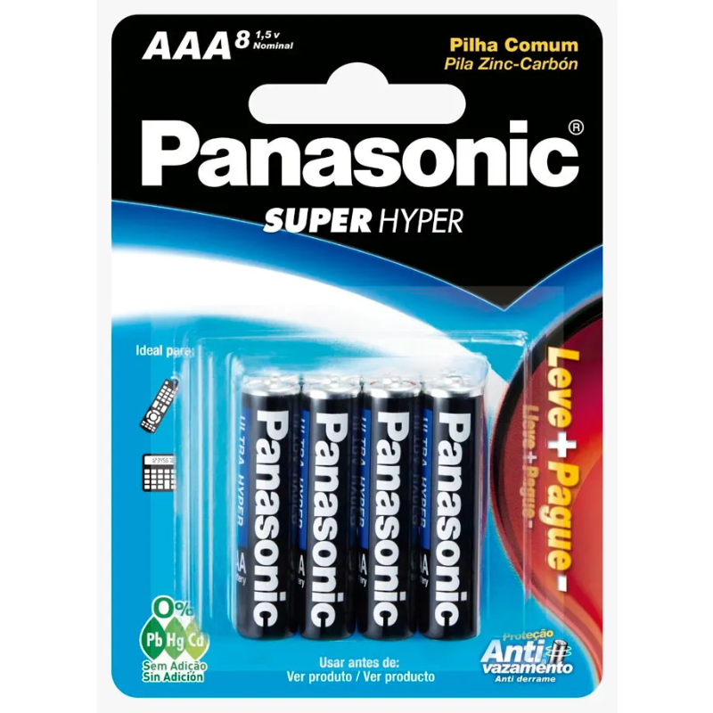 PILHA PANASONIC SUPER HYPER AAA L8PG6