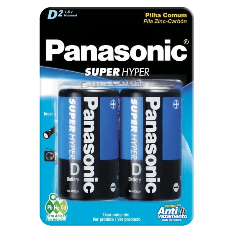 Pilha Panasonic Super Hyper D C/2 Unidades