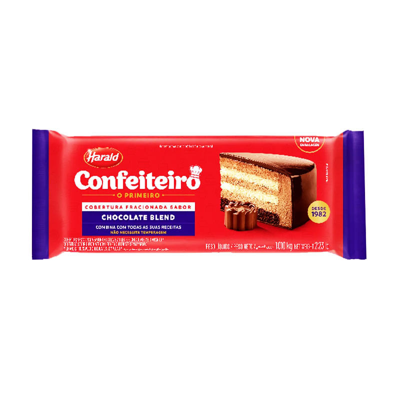 Barra de Chocolate Blend Confeiteiro Harald  1,01kg