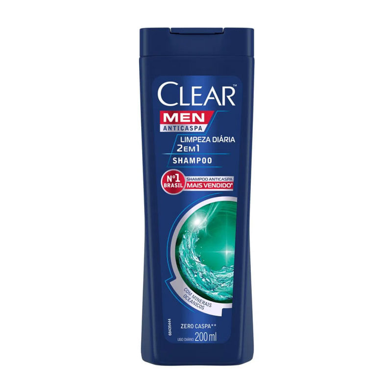 Shampoo Clear Men 2em1 Limpeza diaria 200ml