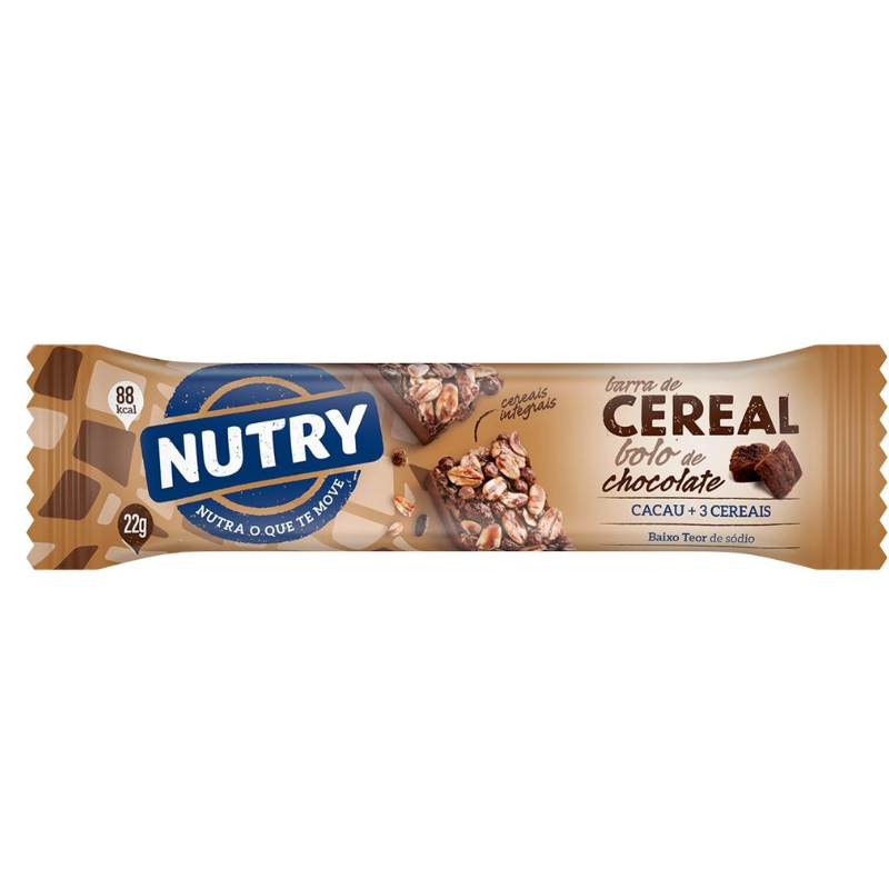 BARRA CEREAL NUTRY BOLO DE CHOCOLATE 22G