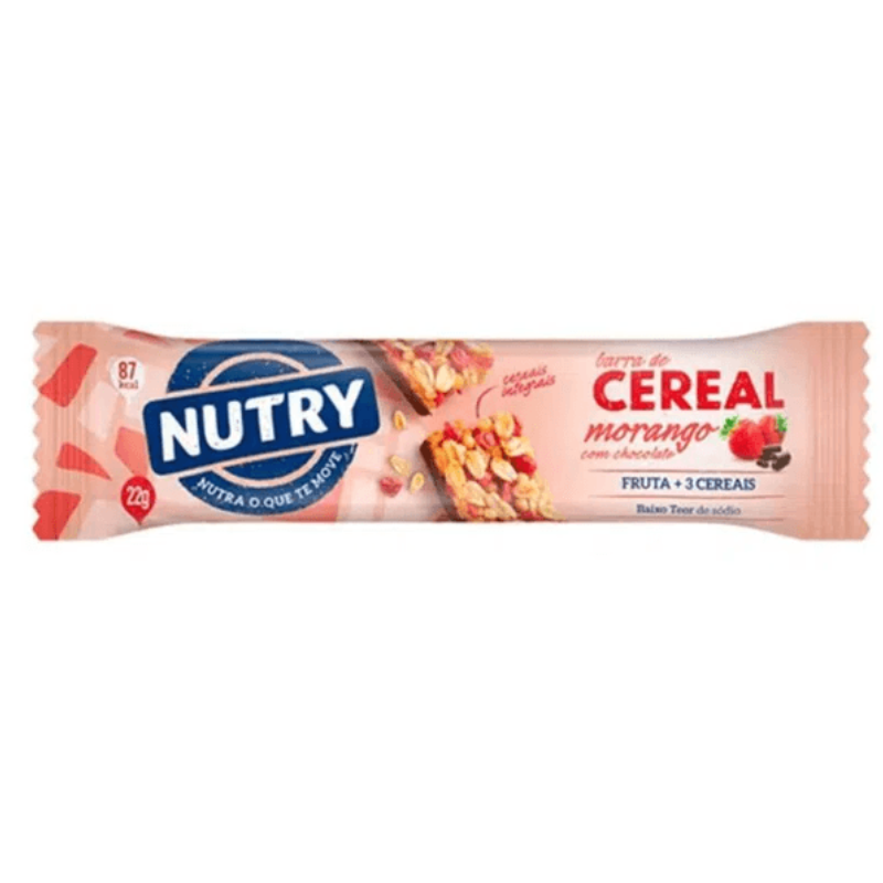 BARRA CEREAL NUTRY MORANGO COM CHOCOLATE 22G