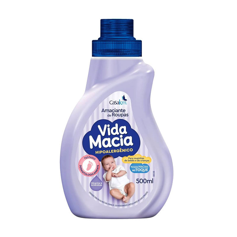 Amaciante Vida Macia Hipoalergênico Glicerina & Amêndoas 500ml