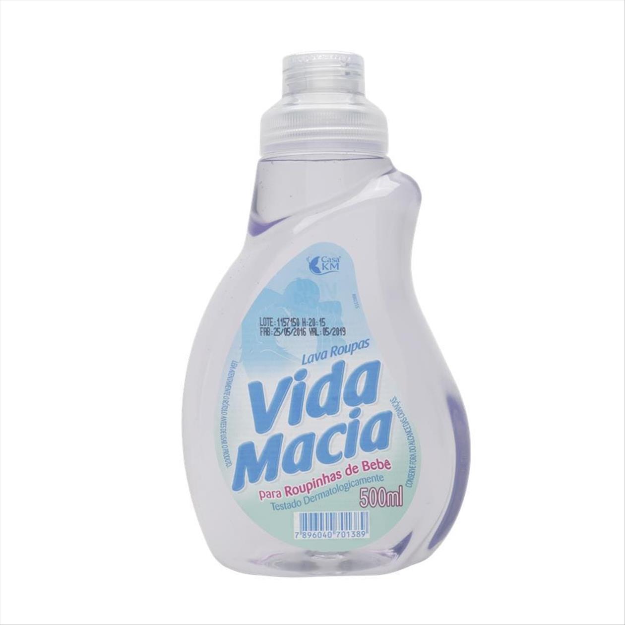 Lava Roupa Líquido Hipoalergênico Vida Macia 500ml