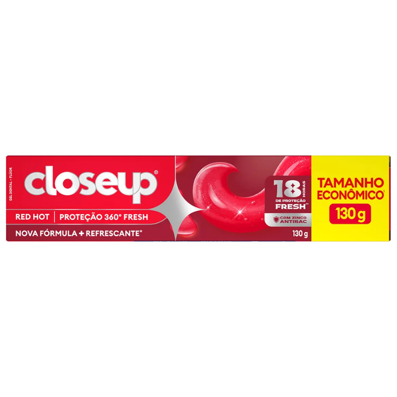 Gel Dental Closeup Fresh Action Red Hot 130g
