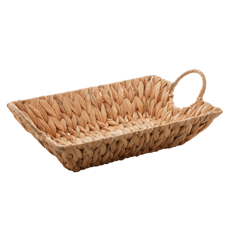 Cesta de Fibra Natural com Alça Metal 35x25x8cm  