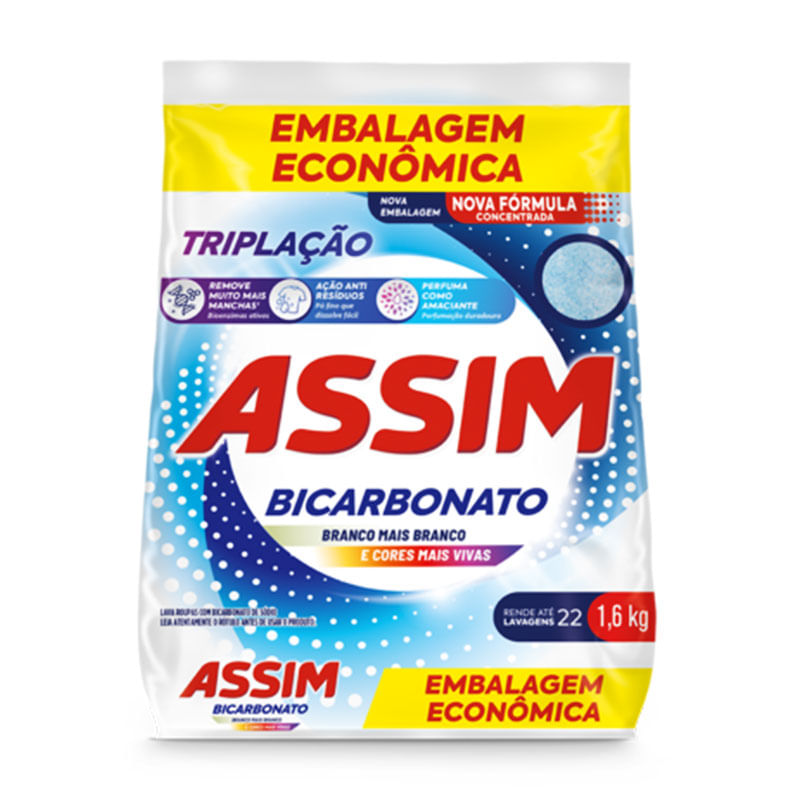 Sabão em Pó Assim Bicarbonato 1,6kg