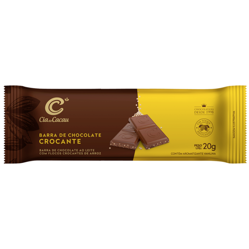 Barra De Chocolate Crocante Cia Do Cacau 20g