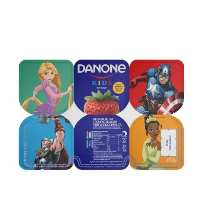 IOGURTE VERDADEIRO POLPA KIDS BANANA E MACÃ DANONE 6X85G