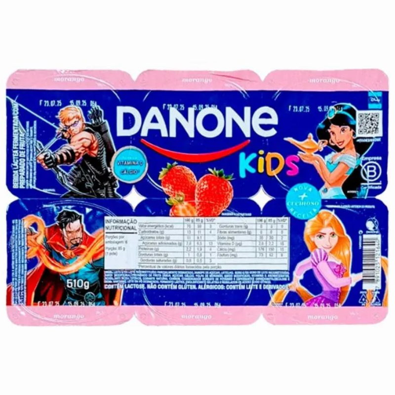 Iogurte Verdadeiro Polpa Kids Morango Danone 6X85g