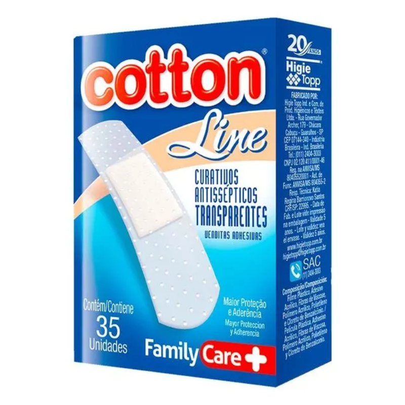 Curativo Cotton Line Family Care Transparente com 35un