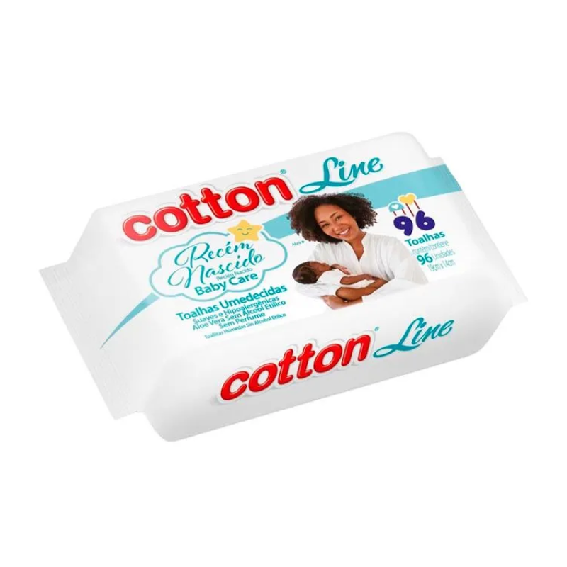 Toalha Umedecida Cotton Line Recem Nascido 96Un