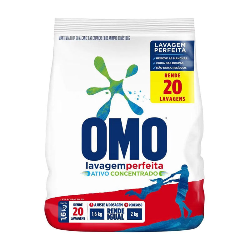 Sabão em Pó Omo Lavagem Perfeita Bag 1,6kg