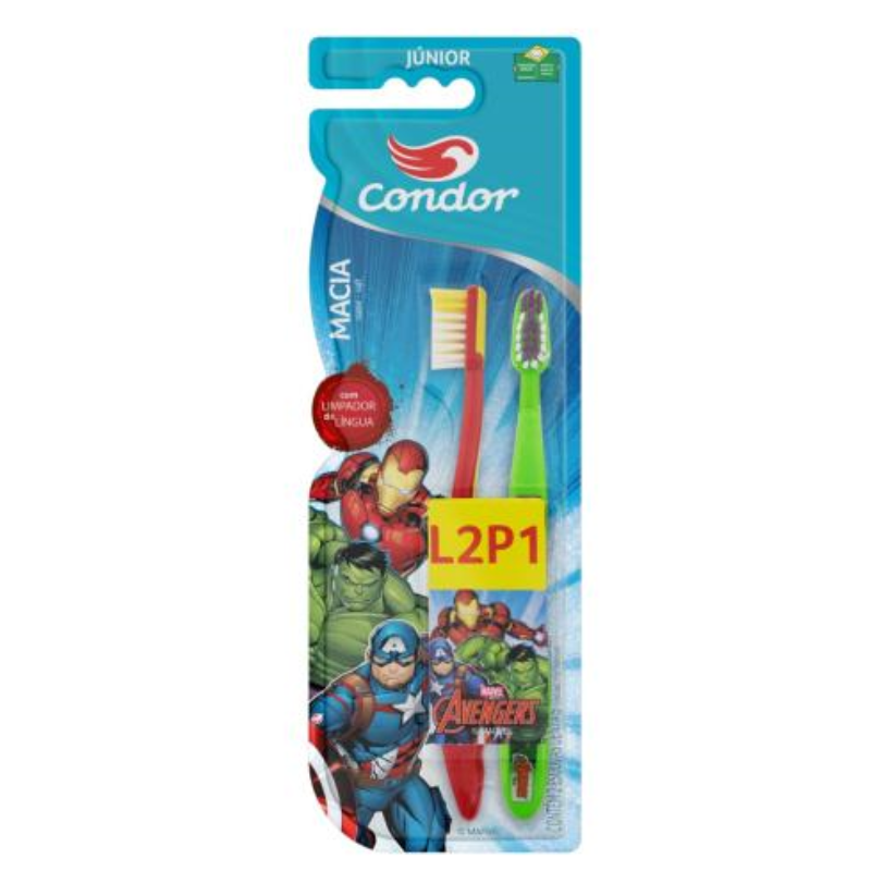 ESCOVA DE DENTES CONDOR JR AVENG LEVE 2 PAGUE 1 MC 8260